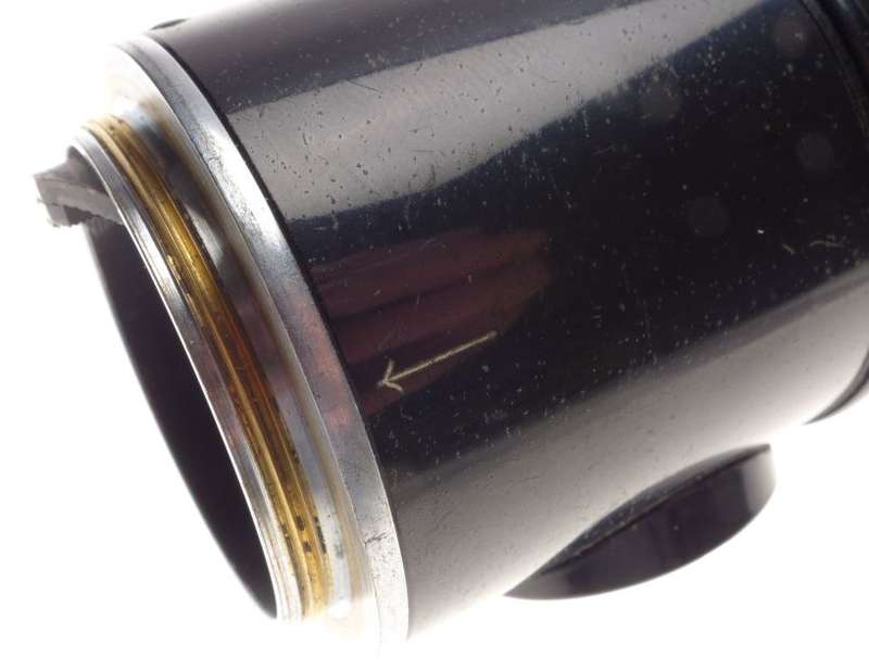 Paint Black Leitz Pre-war Leica 13.5cm f4.5 Screw mount lens with caps #240015