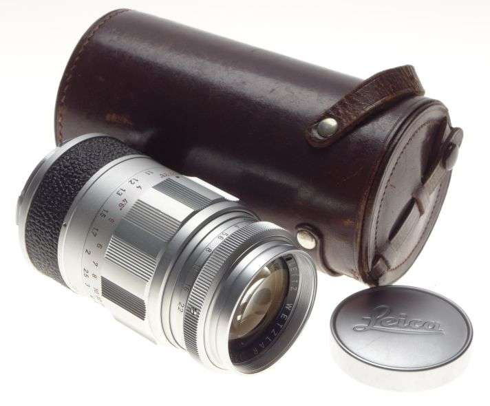 ELMARIT 2.8/90 Leitz Leica M camera lens RF Mint leather case Museum condition