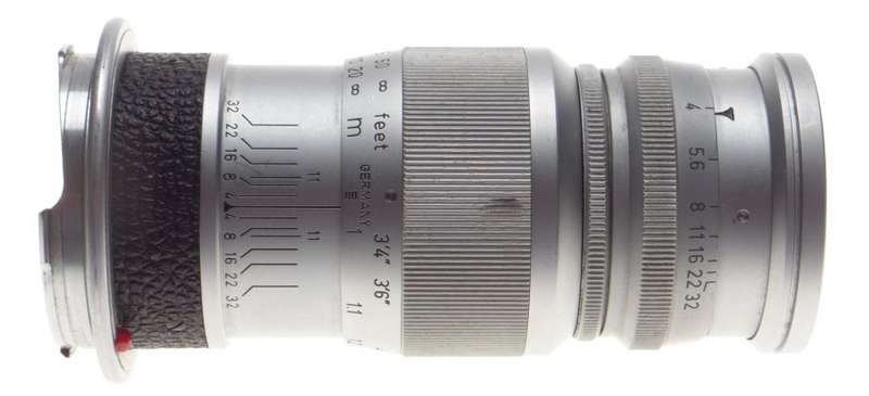 Leica M bayonet mount F4 Elmar 9cm Chrome Mint- 4/90 cap leitz original optics