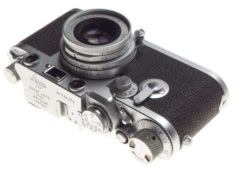 Just Serviced Leica IIIf self timer 35mm film camera f=50 prime Elmar 1:3.5/50mm