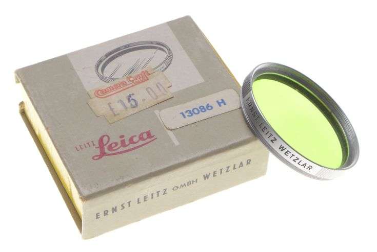 LEICA rangefinder camera lens filter GGr. Green M39 box case 39mm Wetzlar leitz