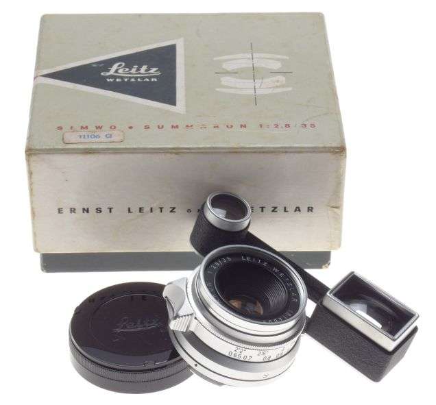 Leica SIMWO-M Germany Summaron 2.8/35 Rare Eyes F=35mm Mint Lens Box Museum Cond