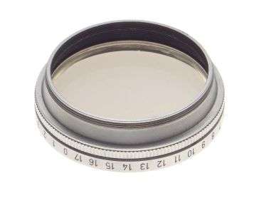 LEICA rangefinder camera lens filter P. Polaroid chrome rotating M39 filter 39mm