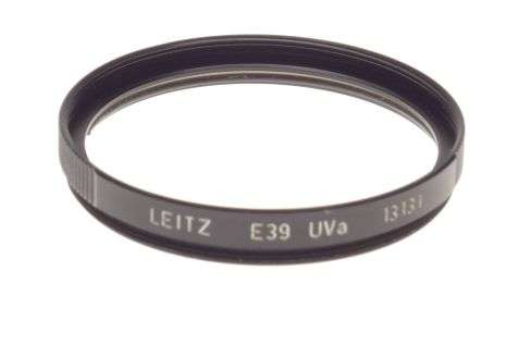 LEICA rangefinder camera lens filter E39 UVa 39mm 13131 Black rim Wetzlar Leitz