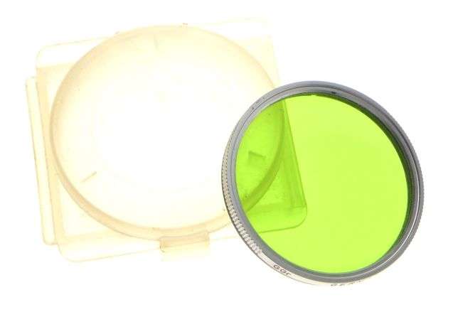 LEICA rangefinder camera lens filter 42mm GGr. Green chrome rim large rare cased