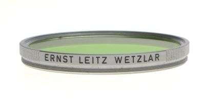 LEICA rangefinder camera lens filter 42mm GGr. Green chrome rim large rare cased