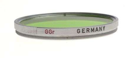 LEICA rangefinder camera lens filter 42mm GGr. Green chrome rim large rare cased