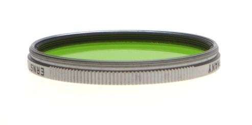 LEICA rangefinder camera lens filter 42mm GGr. Green chrome rim large rare cased