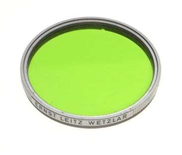 LEICA rangefinder camera lens filter 42mm GGr. Green chrome rim large rare cased