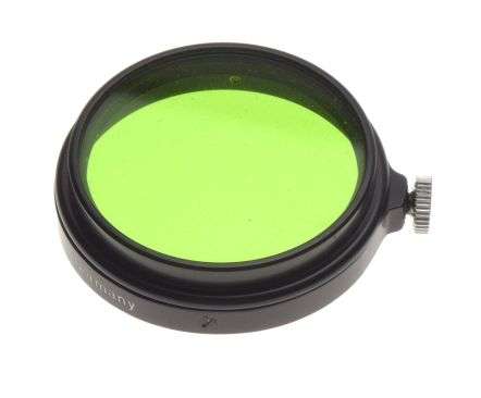 LEICA rangefinder camera lens filter Gr. E. Leitz black rim Green filter in case