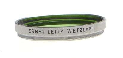 LEICA rangefinder camera lens filter Cased GGr. Leitz chrome clean green filter
