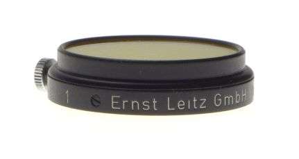 LEICA rangefinder camera lens filter yellow 1 used black frame snap on gelb hell