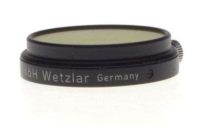 LEICA rangefinder camera lens filter yellow 1 used black frame snap on gelb hell