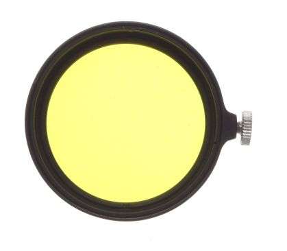 LEICA rangefinder camera lens filter yellow 1 used black frame snap on gelb hell