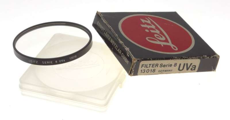 LEICA rangefinder camera lens filter 13018 Serie 8 UVa insert filter box cased