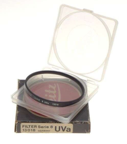 LEICA rangefinder camera lens filter 13018 Serie 8 UVa insert filter box cased