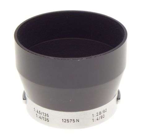 Leica chrome 4.5/135mm camera lens hood 4/90mm shade 12575 N used 2.8/90mm Elmar