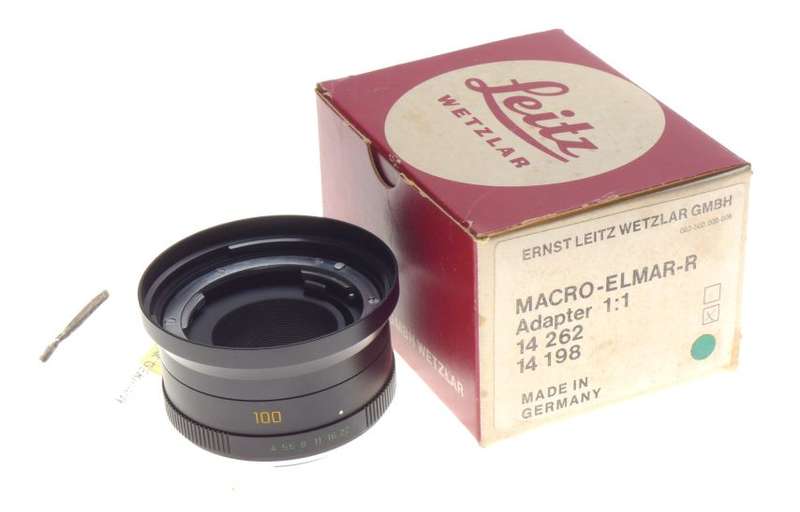 141098 Macro-Elmar-R 1:1 Adapter 100 Leica Lens adapter 3 cam 100mm 60mm boxed