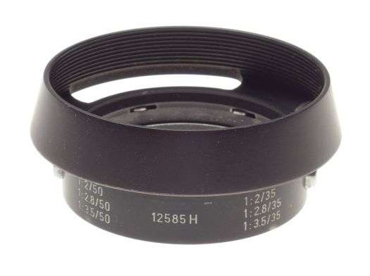 Vented black LEICA 12585H lens hood shade Summicron 2/35 f=50mm f2.8 3.5 snap on