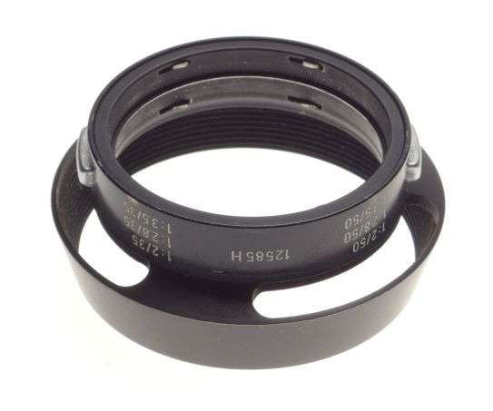 Vented black LEICA 12585H lens hood shade Summicron 2/35 f=50mm f2.8 3.5 snap on