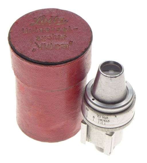 Leitz Universal Sucher chrome type Leica hot shoe view finder in original box