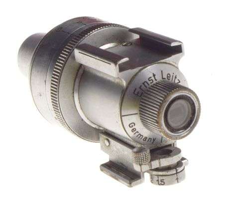 Leitz Universal Sucher chrome type Leica hot shoe view finder in original box