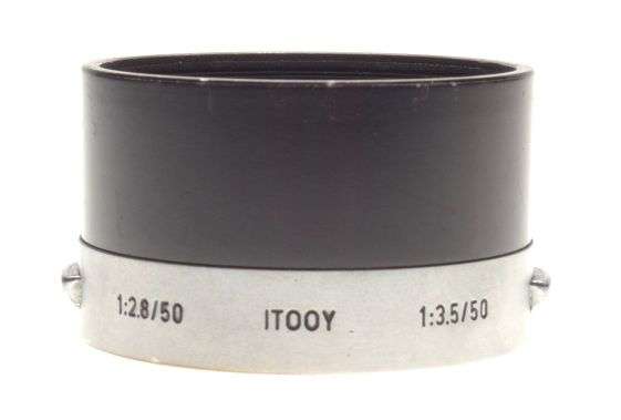 Leitz Snap on Leica chrome 3.5/50mm black camera lens hood shade ITOOY f=50mm