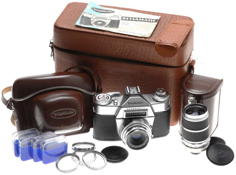 VOIGTLANDER BESSAMATIC 35mm COLOR-SKOPAR X 2.8/50 DYNAREX 4/135mm FILTERS CAMERA