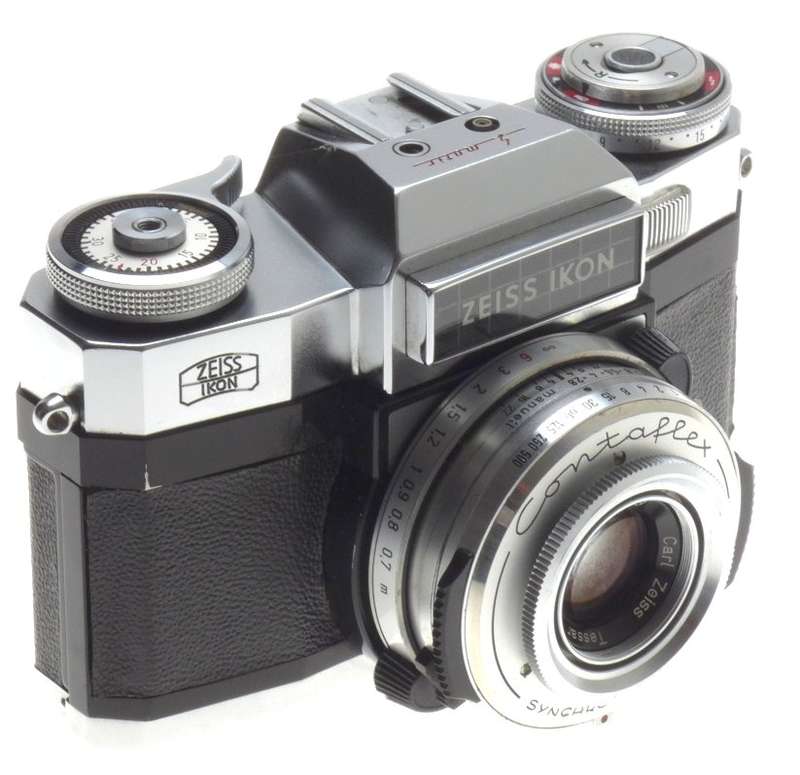 35mm CONTAFLEX ZEISS IKON FILM CAMERA CASED COMPUR-SYNCHRO SHUTTER TESSAR 2.8/50