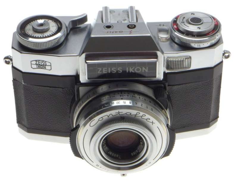 35mm CONTAFLEX ZEISS IKON FILM CAMERA CASED COMPUR-SYNCHRO SHUTTER TESSAR 2.8/50