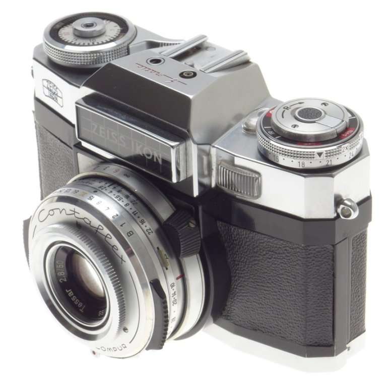 35mm CONTAFLEX ZEISS IKON FILM CAMERA CASED COMPUR-SYNCHRO SHUTTER TESSAR 2.8/50