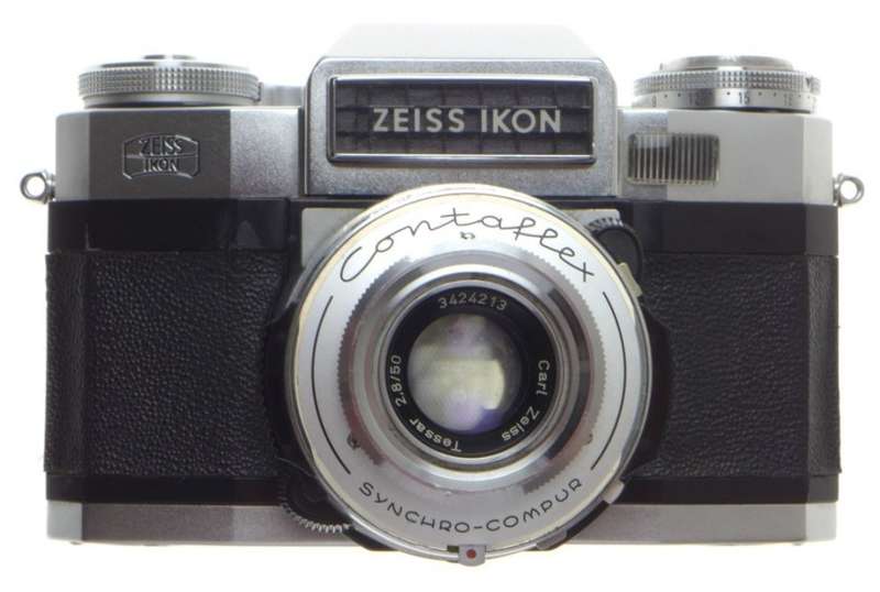 35mm CONTAFLEX ZEISS IKON FILM CAMERA CASED COMPUR-SYNCHRO SHUTTER TESSAR 2.8/50