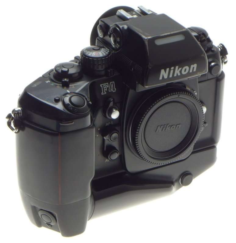 F4 s NIKON SLR 35mm FILM CAMERA BODY DP 20 PRISM FINDER BATTERY GRIP USED MANUAL