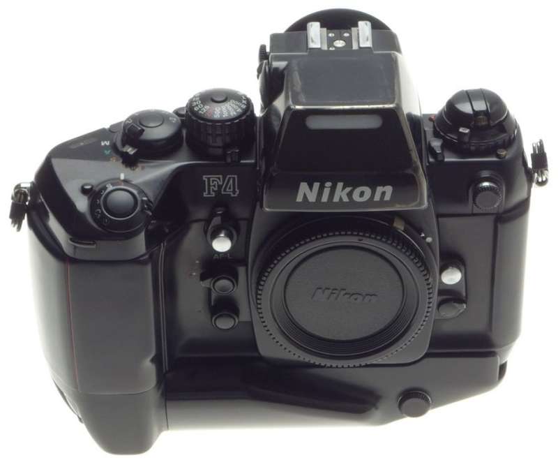 F4 s NIKON SLR 35mm FILM CAMERA BODY DP 20 PRISM FINDER BATTERY GRIP USED MANUAL
