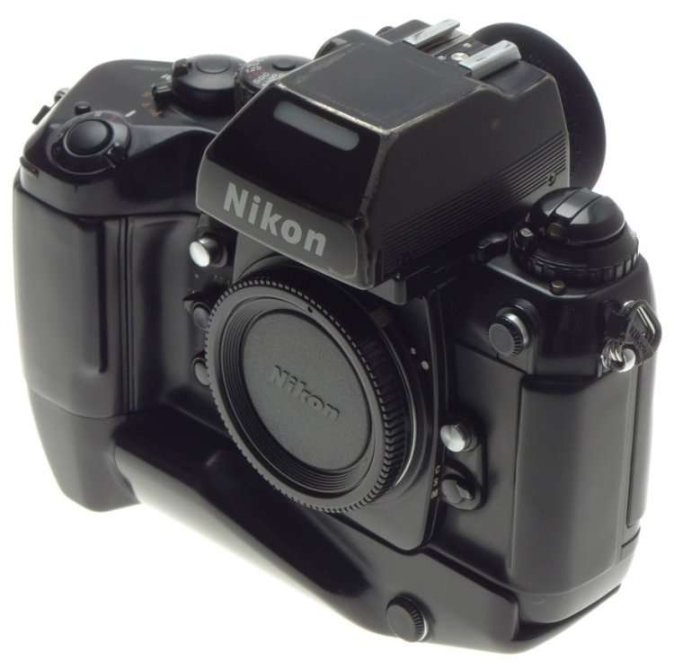 F4 s NIKON SLR 35mm FILM CAMERA BODY DP 20 PRISM FINDER BATTERY GRIP USED MANUAL