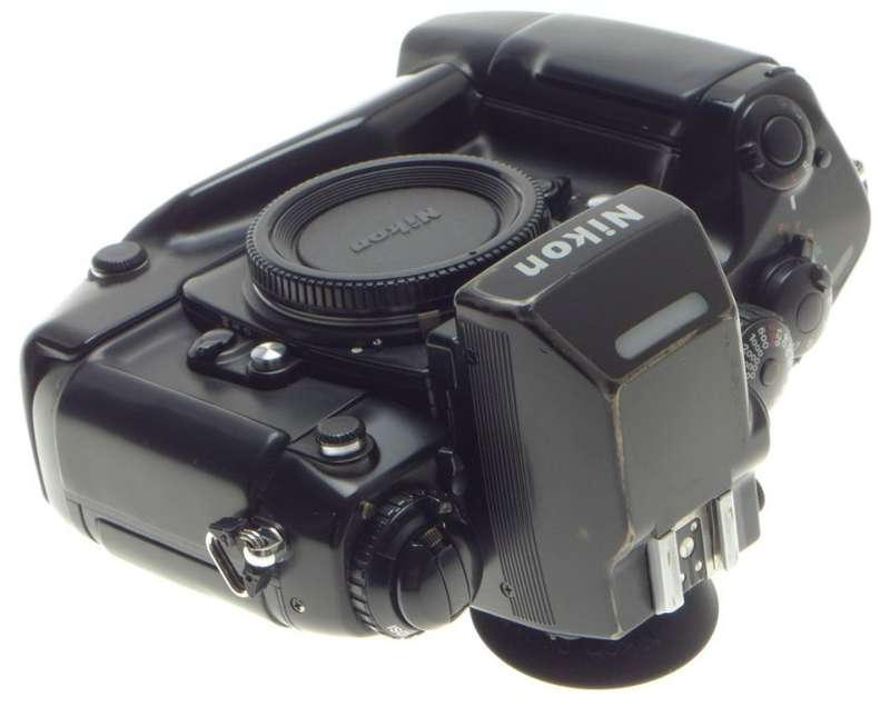 F4 s NIKON SLR 35mm FILM CAMERA BODY DP 20 PRISM FINDER BATTERY GRIP USED MANUAL