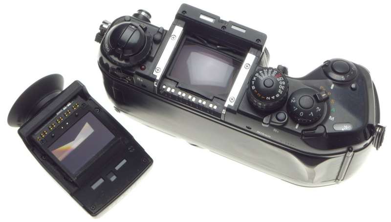 F4 s NIKON SLR 35mm FILM CAMERA BODY DP 20 PRISM FINDER BATTERY GRIP USED MANUAL