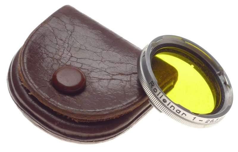 Rolleiflex Rolleiparkeil 1 close up YELLOW lens coated optics 28.5 Rolleinar 1