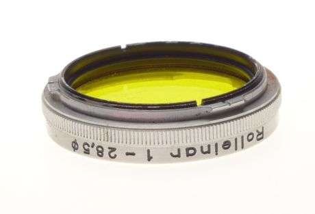 Rolleiflex Rolleiparkeil 1 close up YELLOW lens coated optics 28.5 Rolleinar 1
