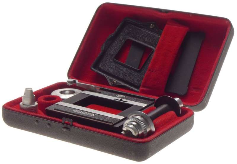 Rollei Rolleikin conversion kit converts medium format to 35mm small image cased