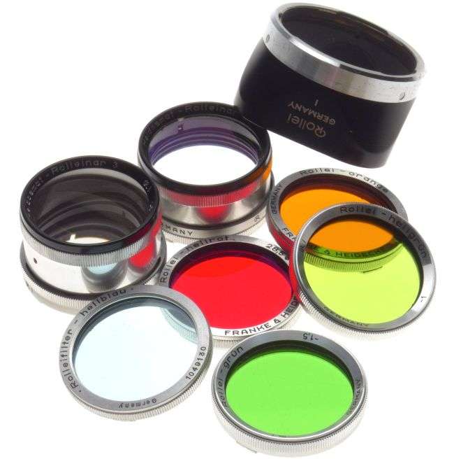 Rolleiflex Bay I Filter Kit Consisits 2x Rolleinar Set 5x Lens Hood Museum cond.
