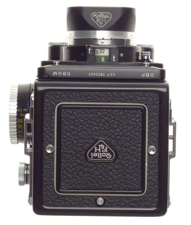 TLR Rolleiflex 3,5F Zeiss Planar 3.5/75mm coated lens 120 film camera with hood