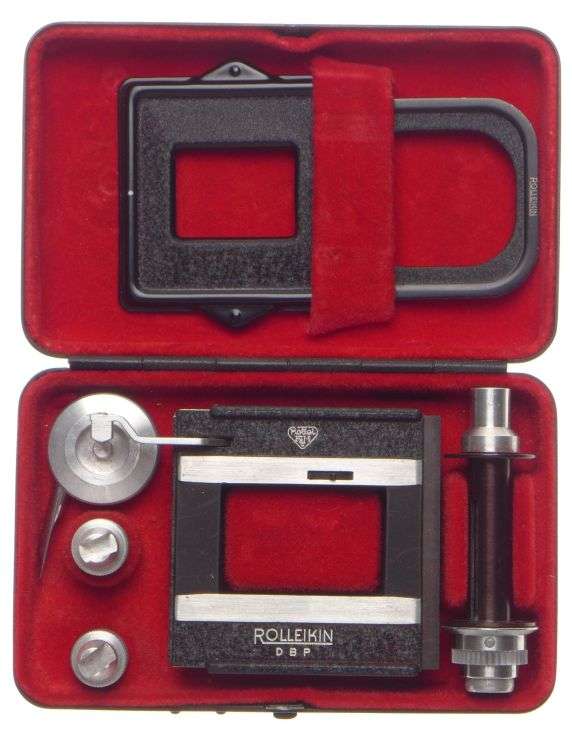 Rollei Rolleikin conversion kit from medium format to 35mm standard in hard case