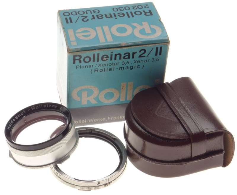 Rolleiflex TLR camera Rolleinar II/2 RII lens GUODO mint 202030 box leather case