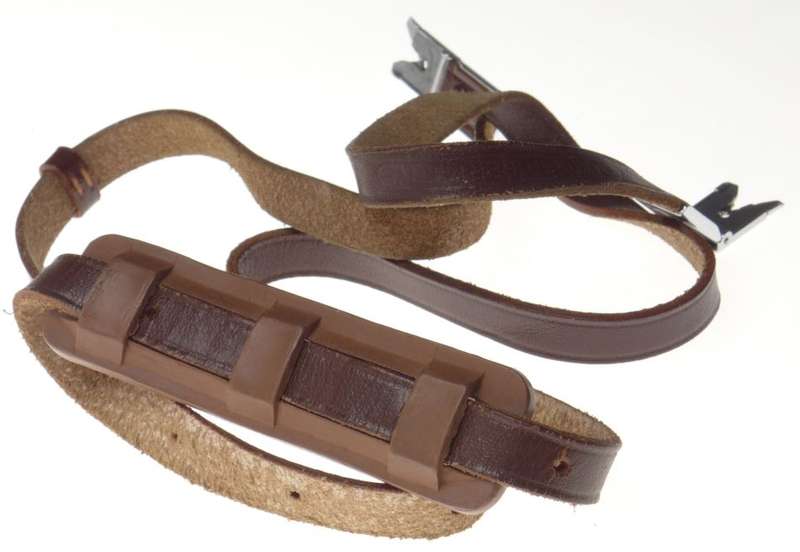 Rolleiflex TLR full length leather neck shoulder strap with rubber pad addition