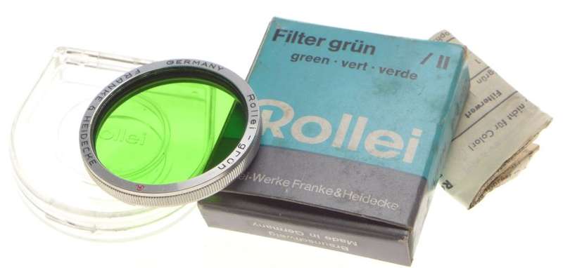 Rolleiflex ROLLEI GRUN Green TLE lens filter boxed papers RII exellent condition