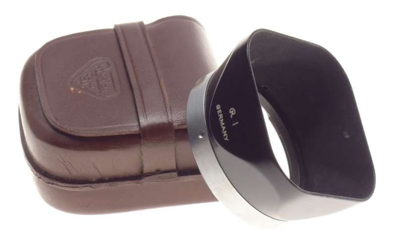 Rolleiflex RI Rollei lens hood shade parasolei in leather case snap on bayonet