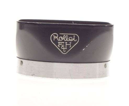Rolleiflex TLR lens hood shade original black retro in leather small brown case