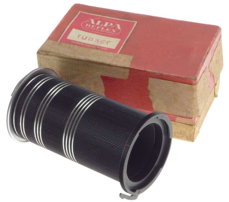 ALPA REFLEX SLR 35mm FILM CAMERA LENS TUBSET BOXED MACRO CLOSE UP 4x ADAPTERS