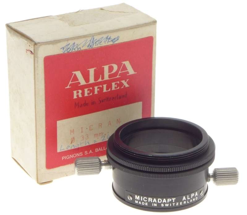 ALPA REFLEX MICRAN 33mm SLR VINTAGE FILM CAMERA LENS MICRADAPT BOXED ADAPTER